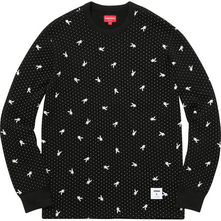 Image of SUPREME FW17 PLAYBOY WAFFLE THERMAL "BLACK"