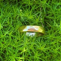 Image 1 of Thick Multifaceted Solid Gold Ring