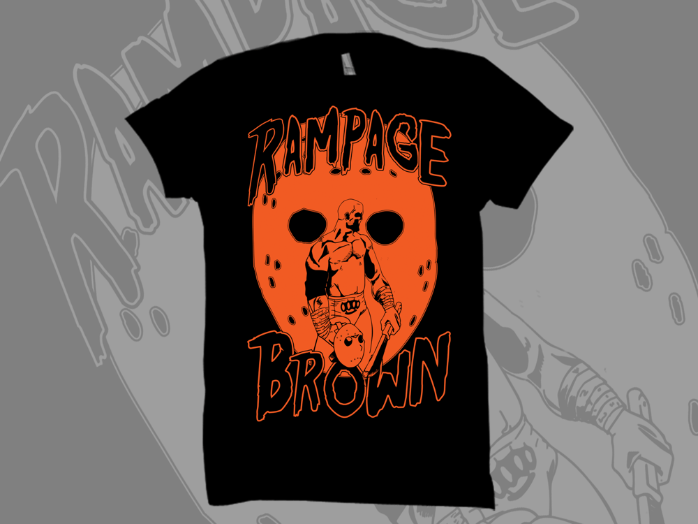 Image of Rampage Brown "Friday the 13th" T-Shirt (ORANGE /Black)