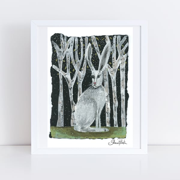 Image of Birch Rabbit PRINT