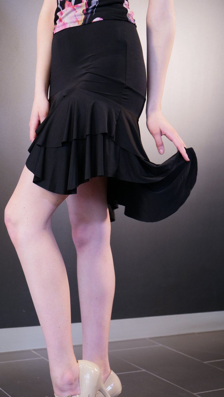 Image of Salsa Skirt - Black J3347 Dancewear latin ballroom