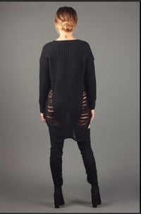 Image 3 of Distressed Cardigan Black