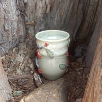 Image 2 of Tree Branch Mug with Red Flowers
