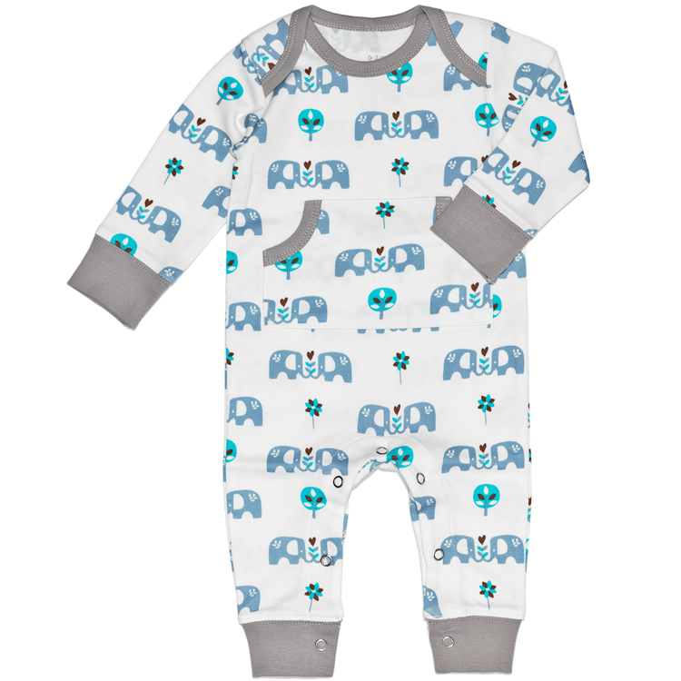 Organic Blue Fox Footless Baby Pyjamas | London Mummy | Stylish, luxury ...