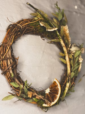 Image of Deer Vertebrae & Mushroom Wreath