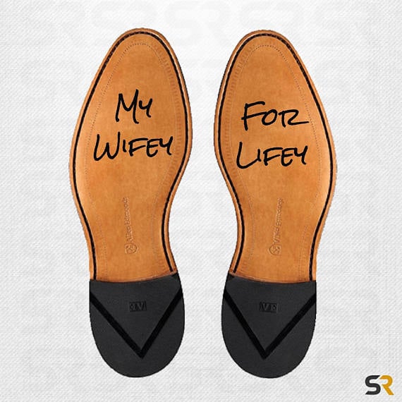 Image of My Wifey For Lifey Decal, Men's Wedding Shoe Decals, Wedding Decals, Wedding Stickers, Mens Decals