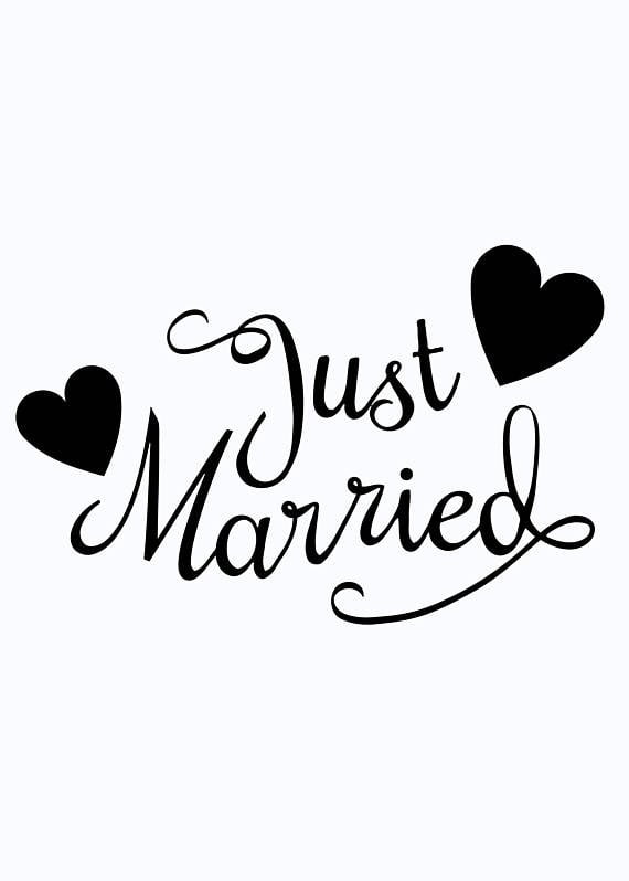 Image of Just Married Car Window Decal, Just Married Decal, Car Decals, Wedding Decal, Wedding Stickers, Marr