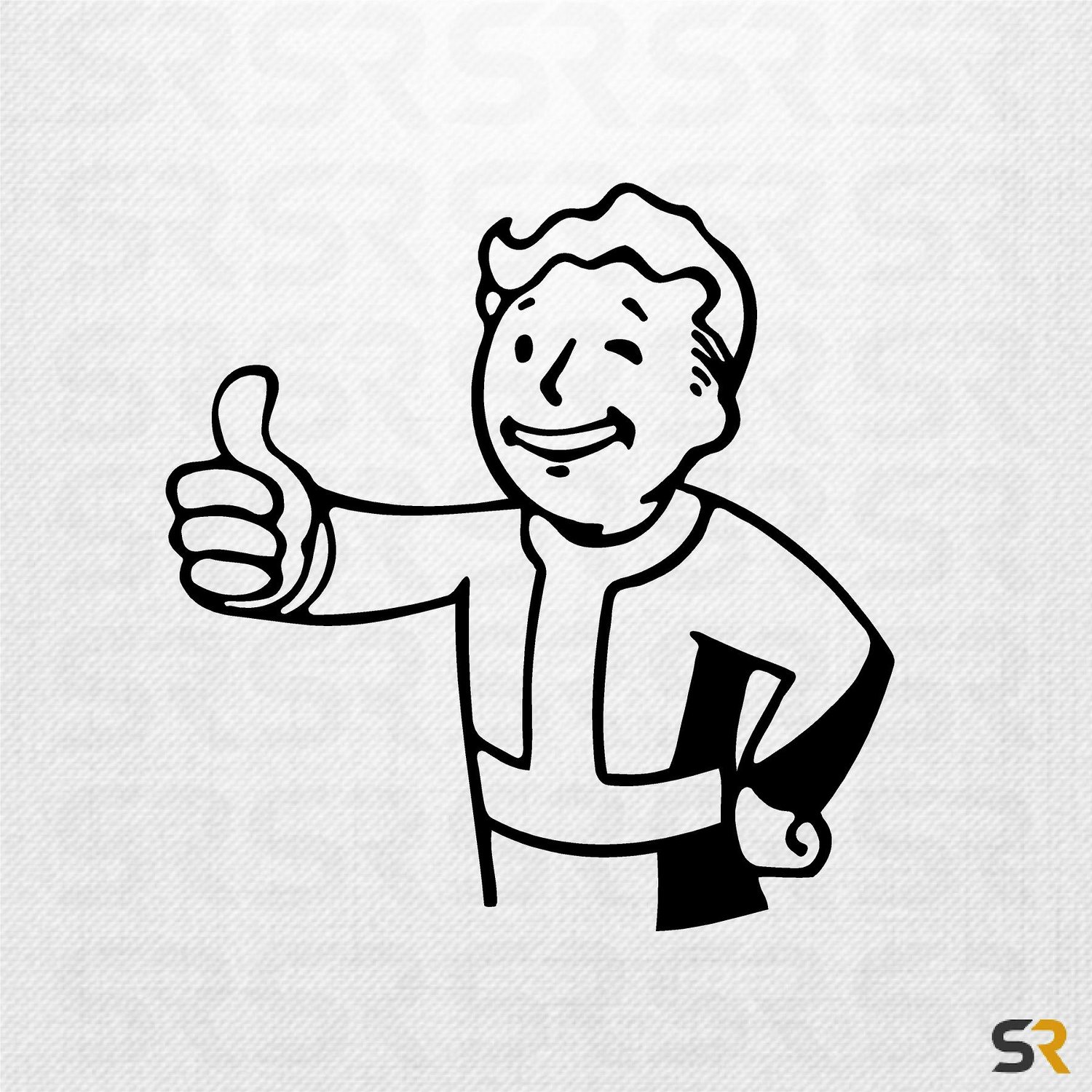 Image of Vault Boy Decal, Fallout 4 Decal, Vault Boy Sticker, Fallout Decals, Fallout Game Stickers, Pip Boy