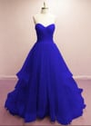 Pretty Royal Blue Prom Gowns, Blue Evening Dresses, Tulle Formal Gowns 2018