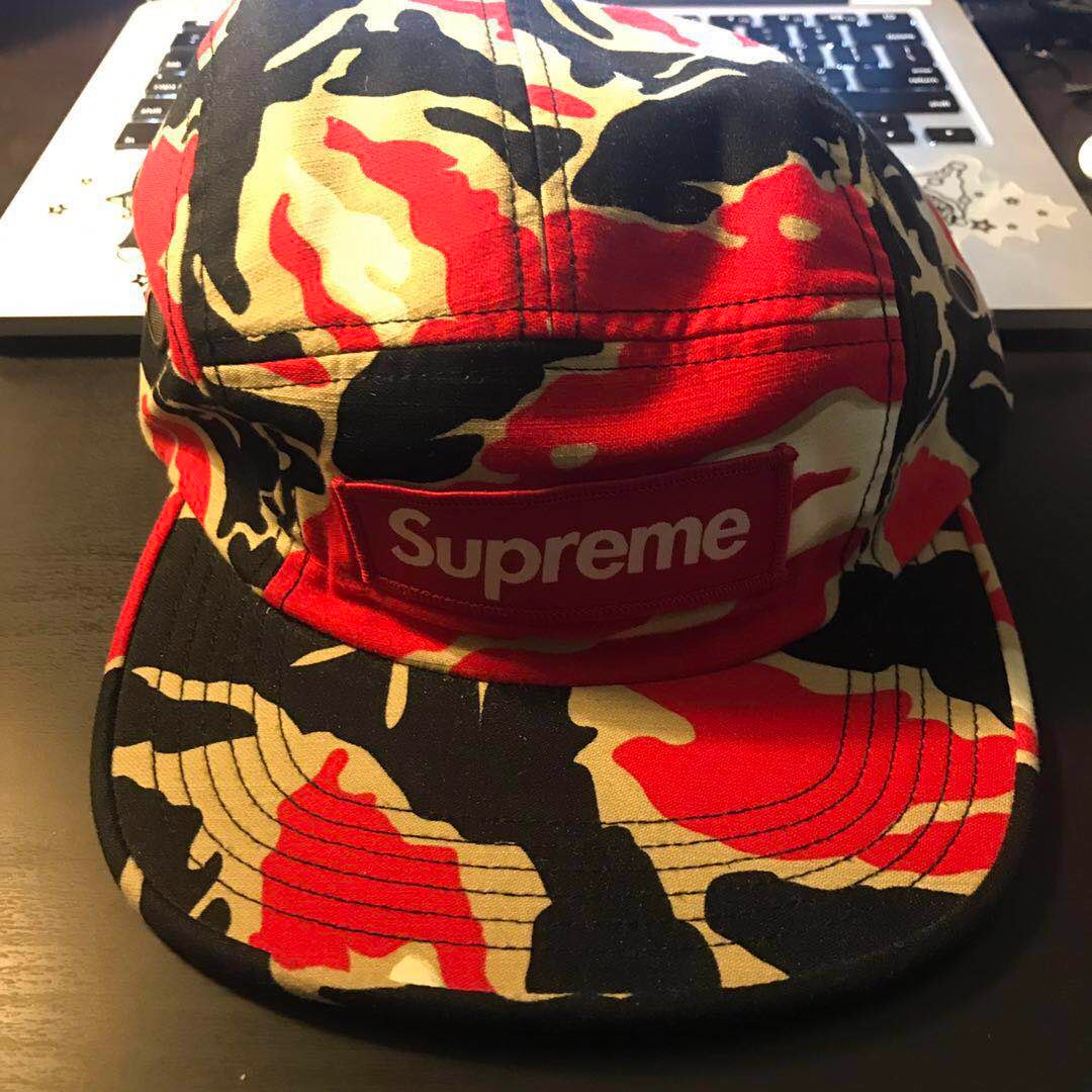 supreme tiger camo camp cap