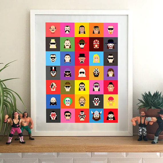 Image of WWE / WWF Classic 35 character print – A3, home decor