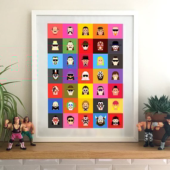 Image of WWE / WWF Classic 35 character print – A3, home decor