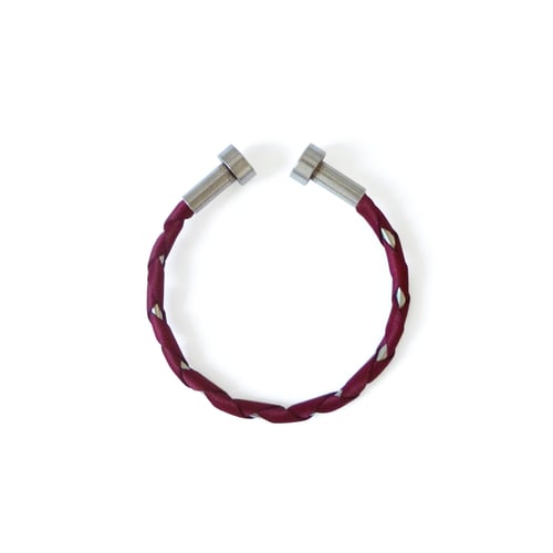 Image of Madake simple opened bracelet #1150, color 10B or 3S (carbon/bronze or garnet/silver)
