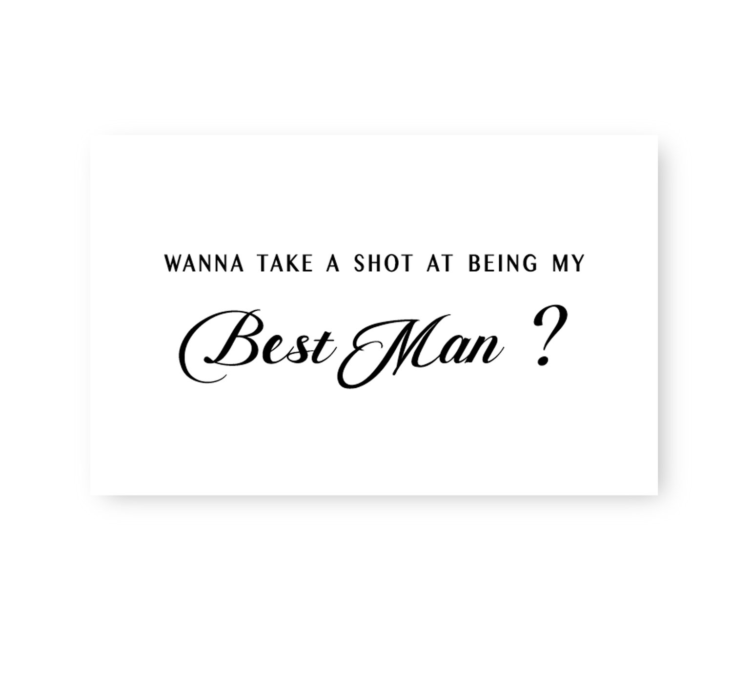 Image of Monochrome bridal proposal card for the boys