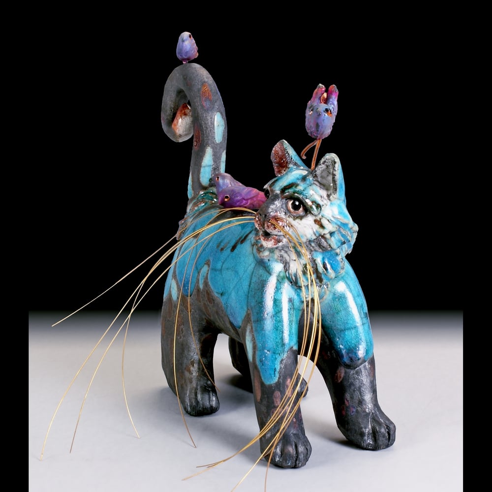 cat ceramic sculpture