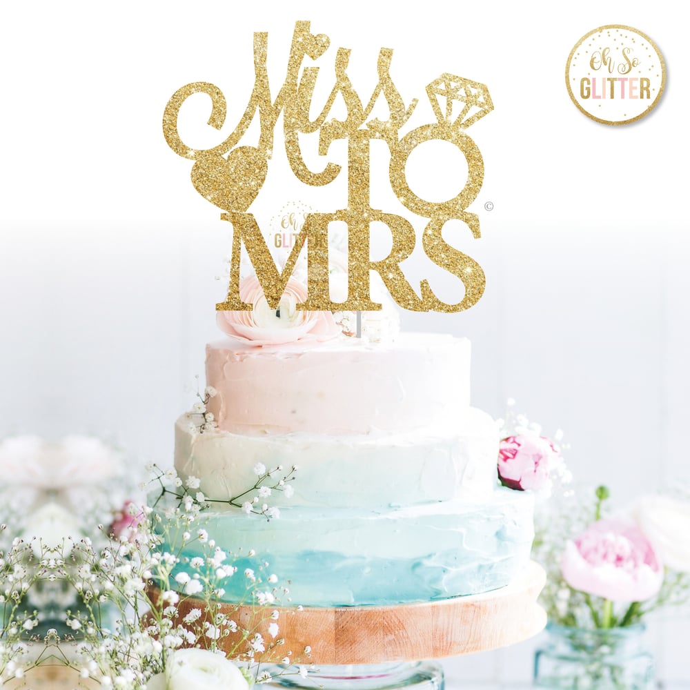 Image of Miss to Mrs cake topper
