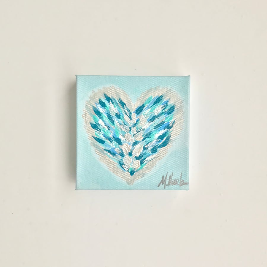 Image of 5x5" Baby Blue Prayer Heart