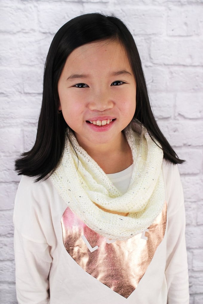 Image of Sparkle Girls Infinity Scarf (Ivory)