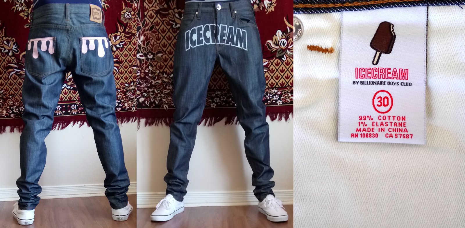 billionaire boys club ice cream jeans