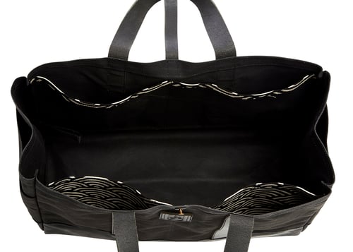 Image of CANVAS & LEATHER UTILITY TOTE - BLACK