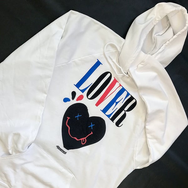 Image of The White "LOVER" Hoodie