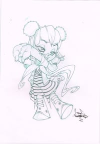 Cute Chibi Girl sketch ORIGINAL ART