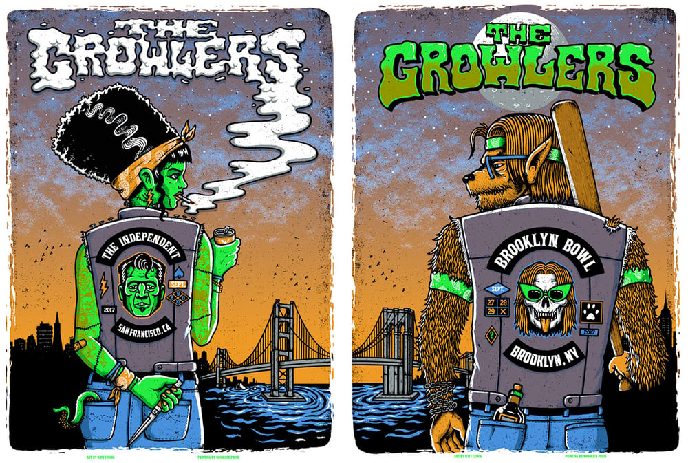 THE GROWLERS - SF & NY poster - Set & Uncut sheet
