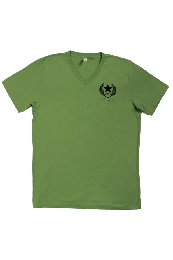 Image of 1975 Heather Green Vneck T-shirt