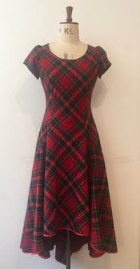 Image 1 of Tartan bias waterfall dress