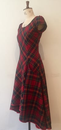 Image 2 of Tartan bias waterfall dress