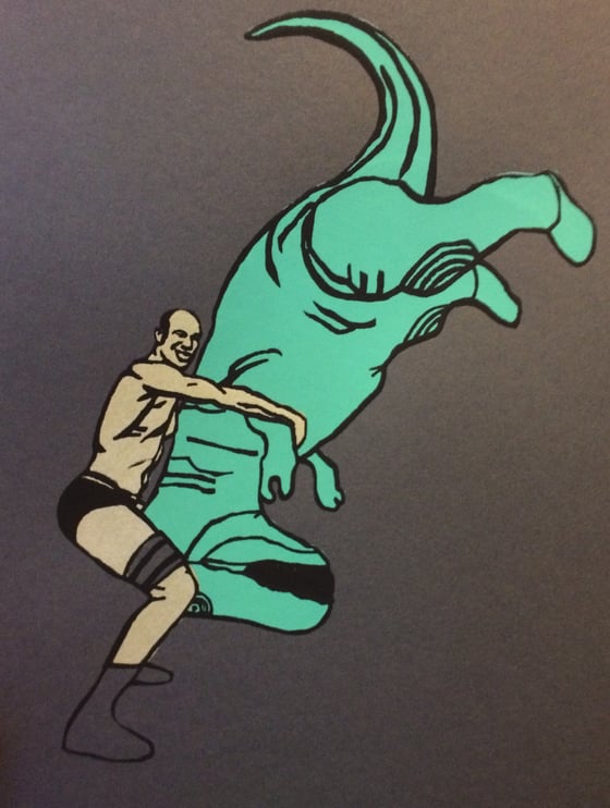 Image of Cesaro Neutralizing a Dinosaur