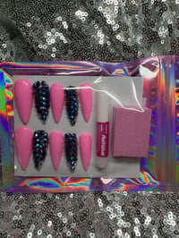 Image 2 of  Ready in pink gel press on nails