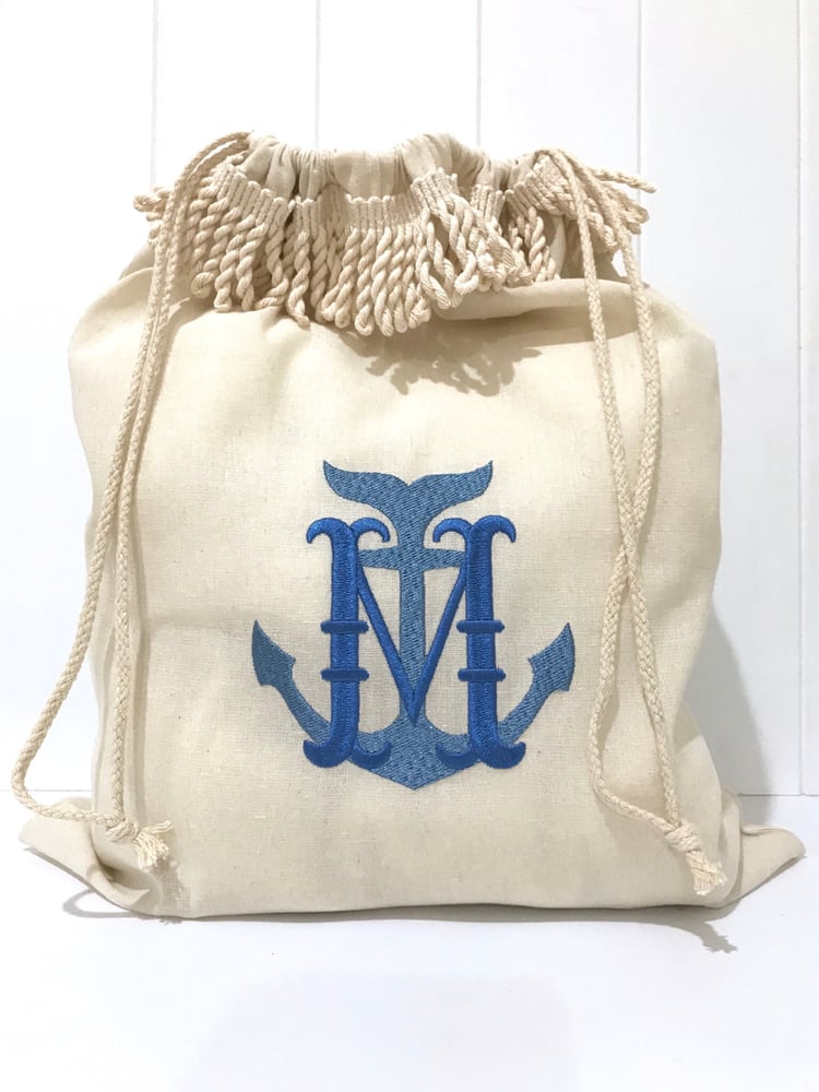 Image of Hamptons Beach Drawstring Bag - Monogrammed