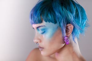 Image of CELESTIAL STUD EARRINGS - Magenta (Opaque)