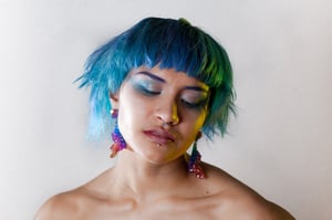 Image of CHRYSALIS DROP EARRINGS - Fuschia Turquoise