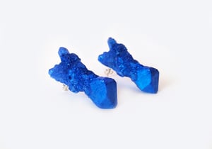 Image of CELESTIAL STUD EARRINGS - Electric Blue (Opaque)
