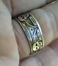 Image 2 of Bio mechanical skull coin ring