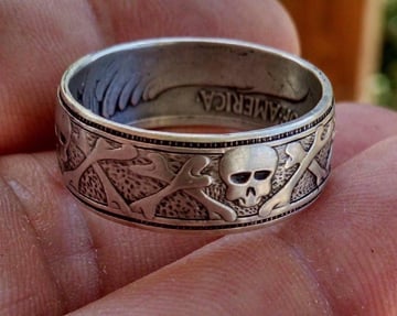 Image of Skull & Crossbones Coin Ring