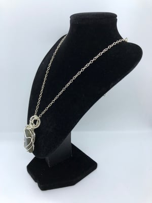 Image of Labradorite & Silverplated Wirewrapped Reversable Pendant on 18 inch Chain
