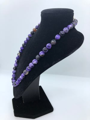 Image of Purple & Black Fire Agate Nacklace