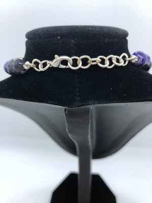 Image of Purple & Black Fire Agate Nacklace