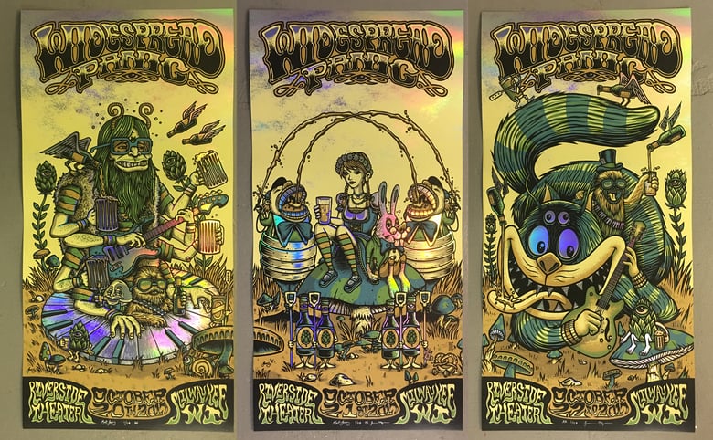 Image of Widespread Panic - Riverside Theatre  - October 20th-22nd 2017 - Rainbow Foil Cut Set