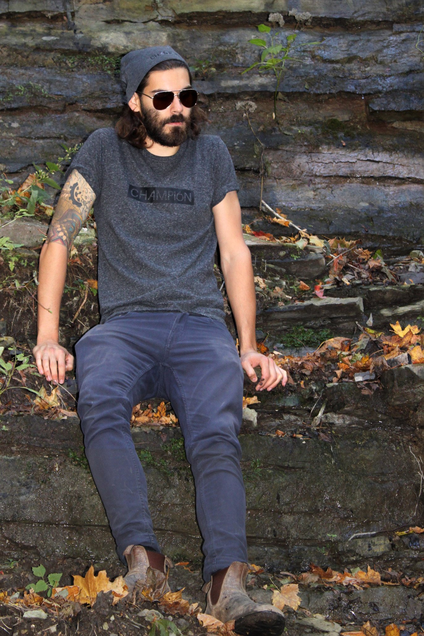 Image of unisex recycled block t-shirt