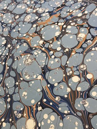 Image 3 of Marbled Paper #37 'Blue Stone' marbled paper design