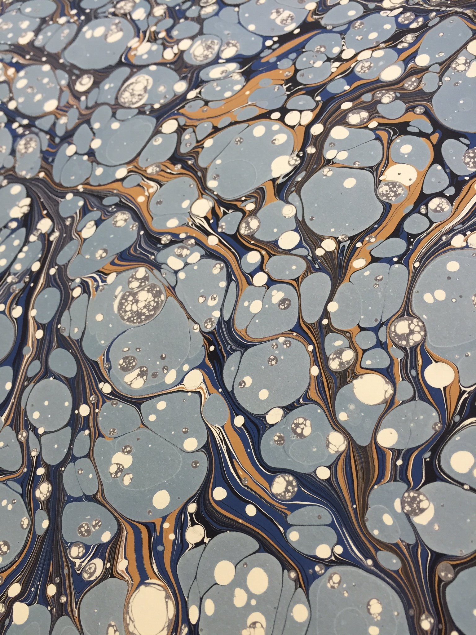 Marbled Paper #37 'Blue Stone' marbled paper design | Jemma Lewis ...
