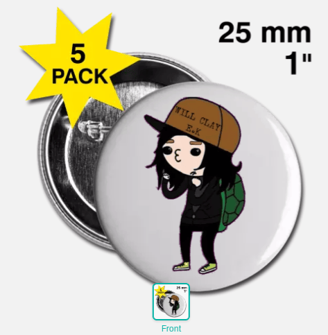 Image of Kawaii Will Clay E.K Pin Buttons