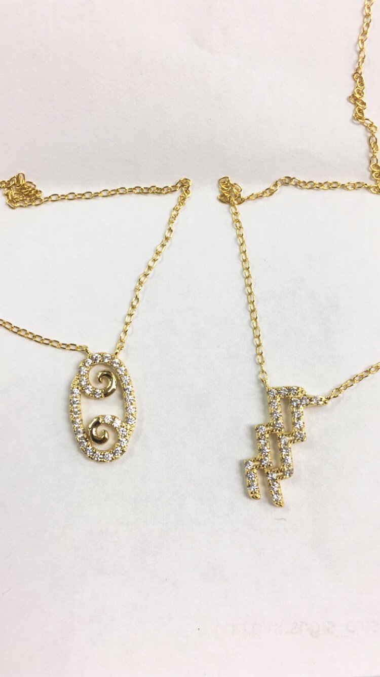 Image of Diamond Horoscope Necklace (all signs)