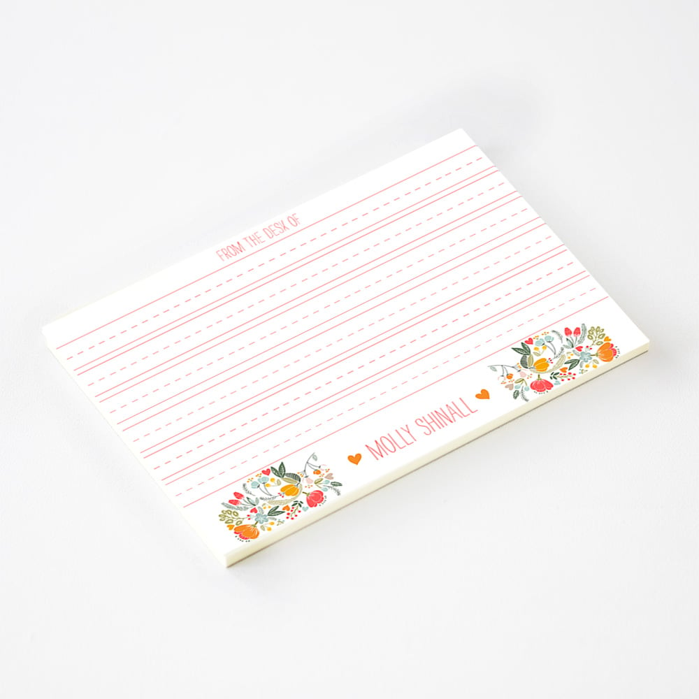 Image of Girls Sweet Garden Lined Notepad (more colors)