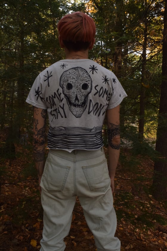 Image of SOME STAY SOME DONT hand drawn tshirt