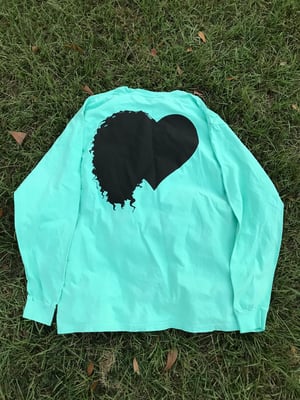 Image of Wash & Go.™ “HairHeart” Long Sleeve Tee - Chalky Mint